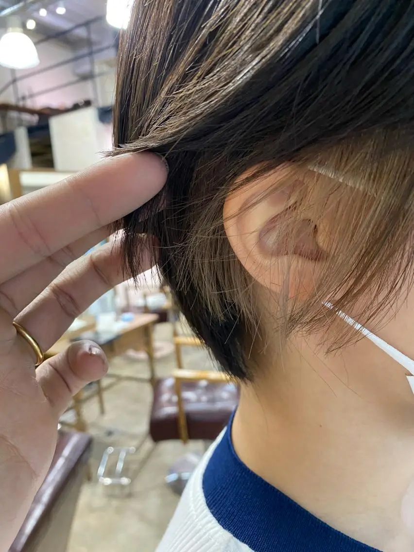 ショート カラー ベージュカラー ブリーチ インナーカラー ミルクティーベージュ ヘアカラー ミニモお気に入り数 No.1宍戸雄弥のヘアスタイル