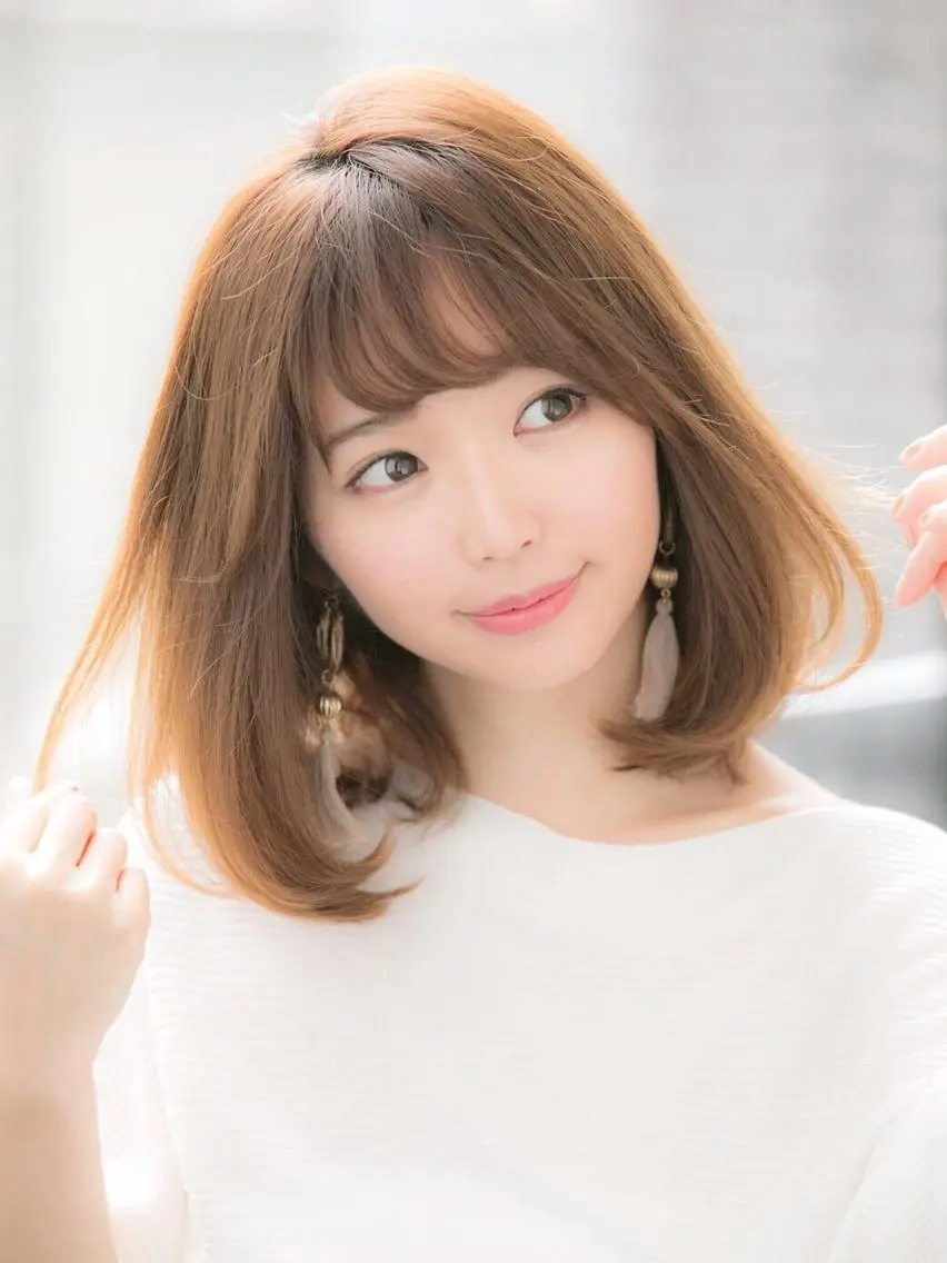 セミロング カラー パーマ 【広尾/恵比寿】 カットカラーのヘアスタイル