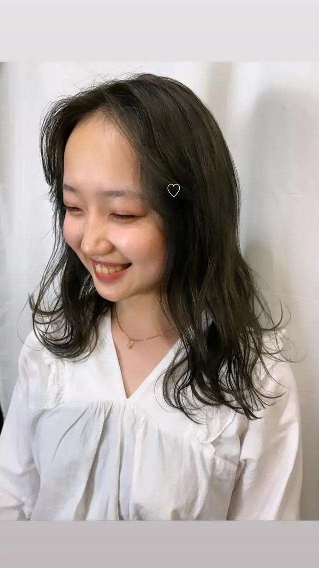 セミロング カラー ヘアアレンジ 髙塚碧🇰🇷 韓国ヘア🎗️のヘアスタイル