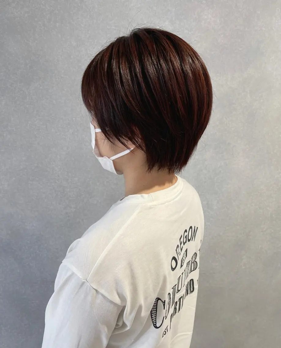 ショート カラー ハイライトカラー ハイライト カット ヘアカラー 唐澤 千尋のヘアスタイル