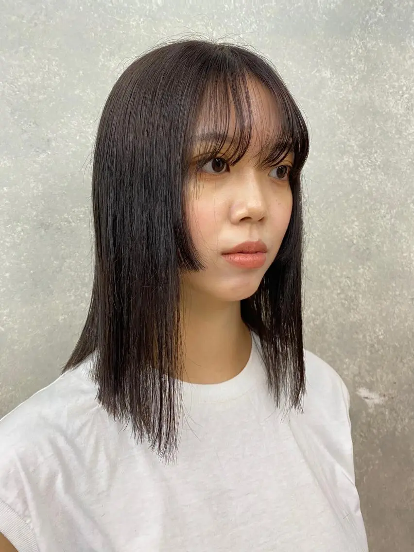 ミディアム カラー ブラウンカラー 顔周りカット 顔周りカット/透明感 カラー✂️MEIのヘアスタイル