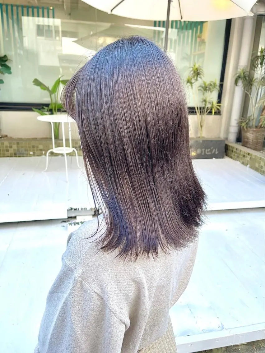 ミディアム アッシュ ボブ 渡邊 恭汰のヘアスタイル