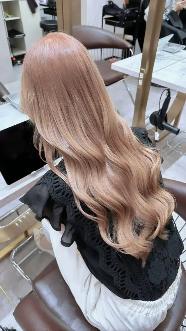 ロング カラー ヘアアレンジ ヘアカラー トリートメント 天神/ブリーチ/ ブリーチなしカラーのヘアスタイル