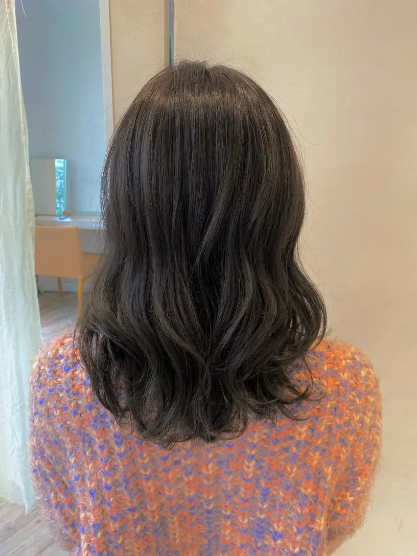 ミディアム カラー 顔まわりカット🌟 くびれヘア/寺門遥輝のヘアスタイル