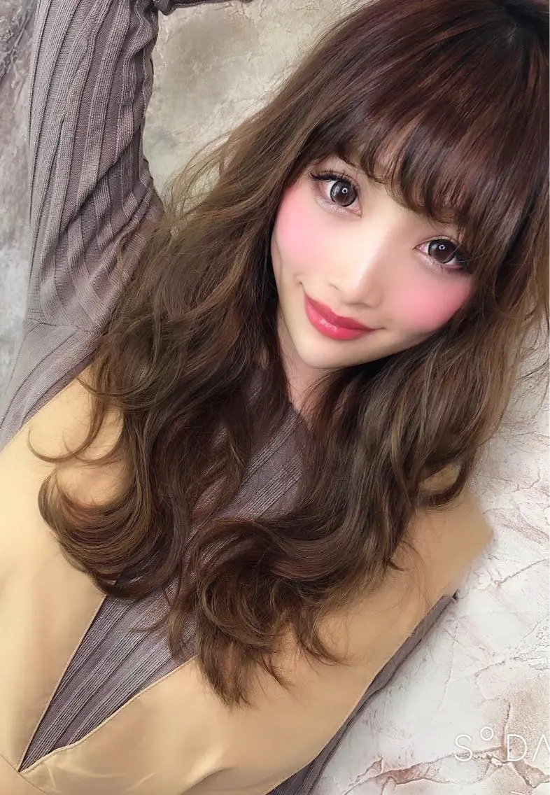 セミロング 髪質改善縮毛矯正/ ブリーチ/中尾のヘアスタイル
