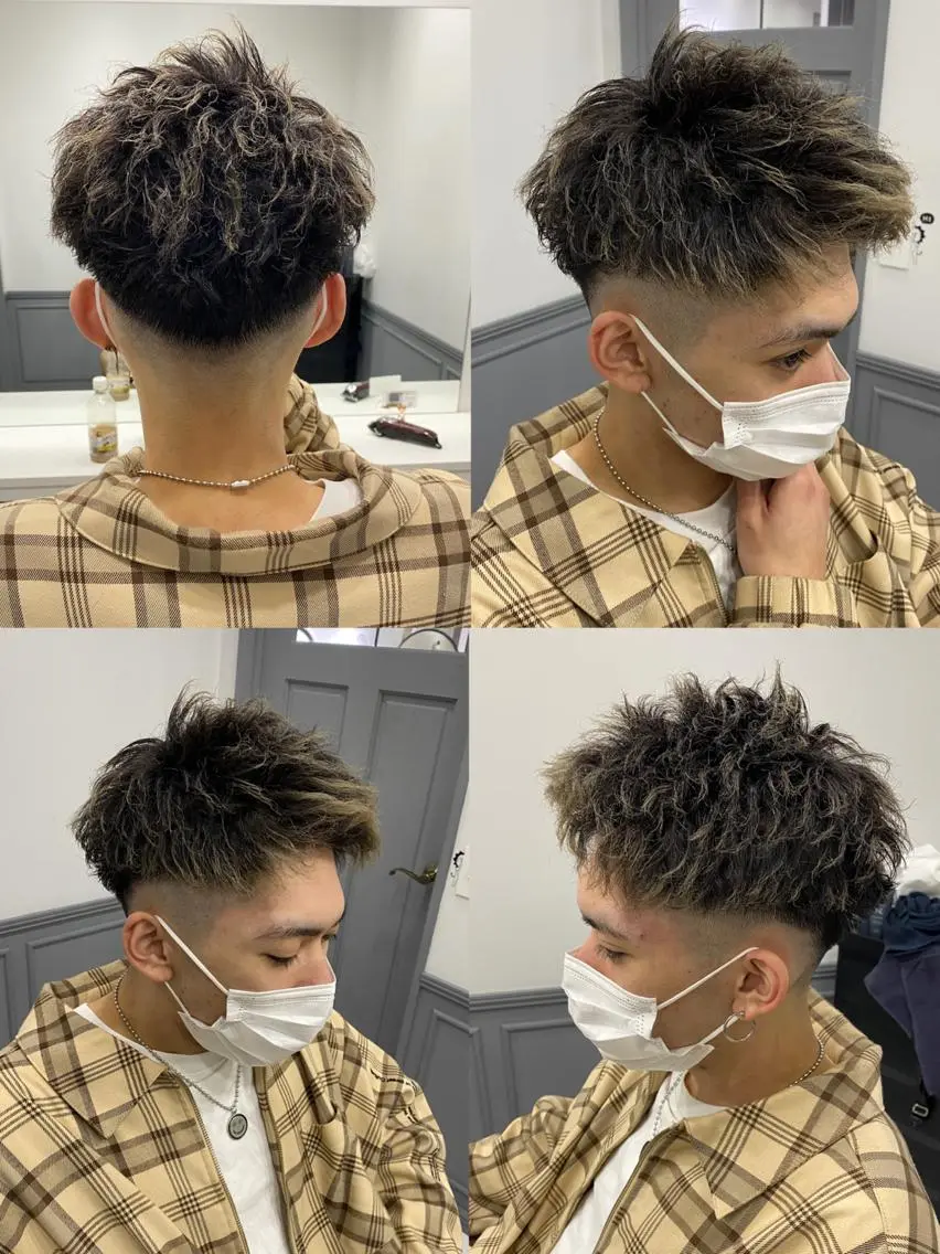 ショート カラー パーマ ヘアアレンジ メンズ カット パーマ トリートメント 🔥メンズパーマ 特化 渡辺一翔のヘアスタイル