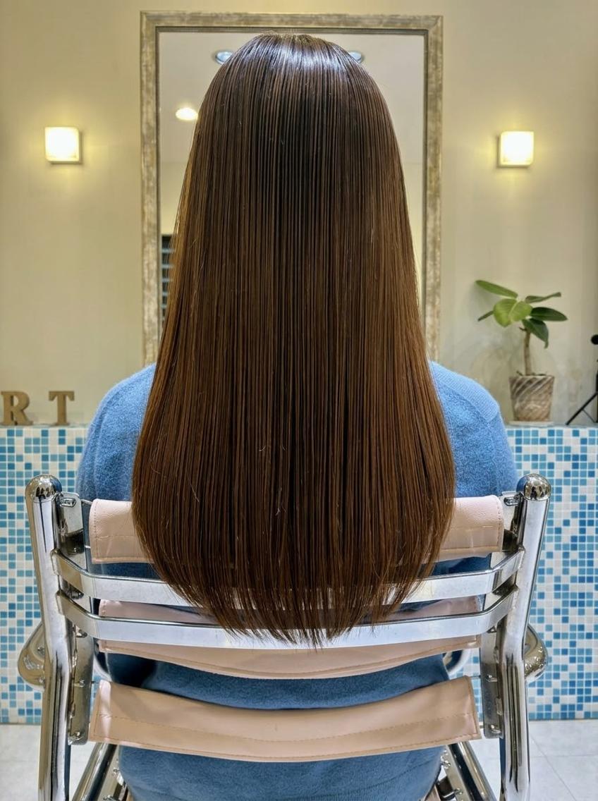 セミロング カラー 髪質改善 北村 ひとみのヘアスタイル