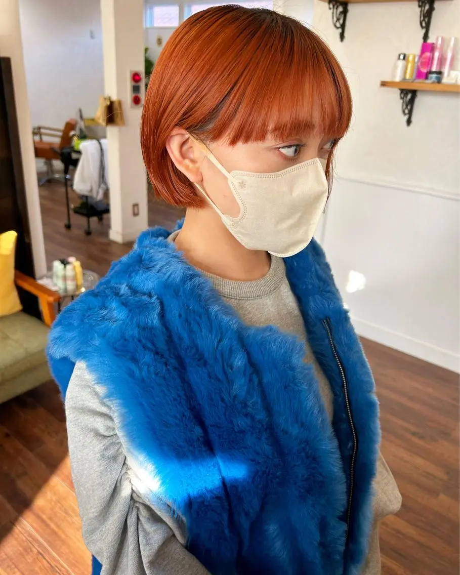 ショート カラー ボブ 江原 彩華のヘアスタイル