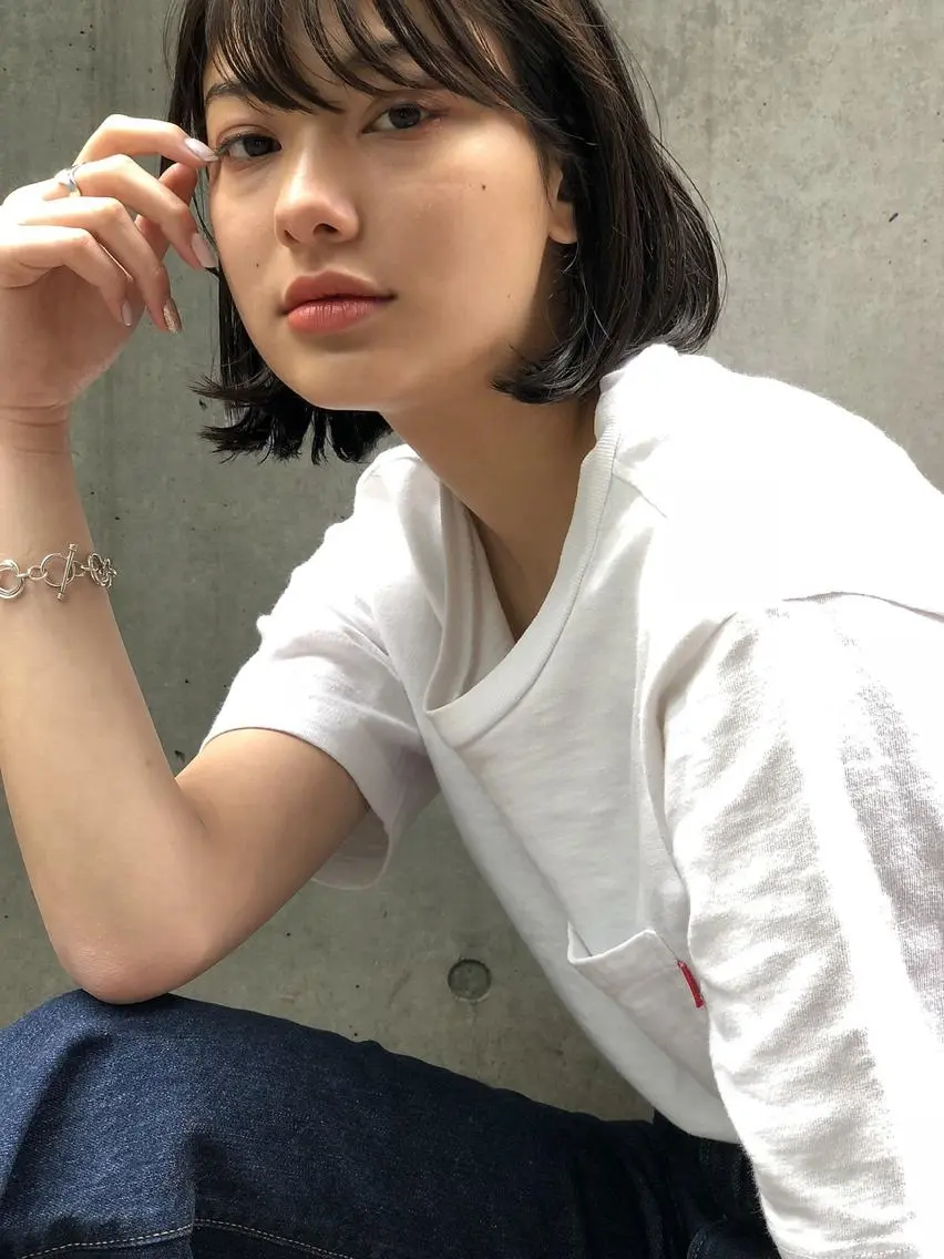 ミディアム カラー カット トリートメント 一ノ瀬 暁のヘアスタイル