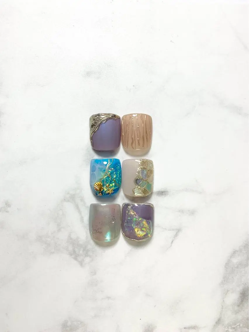ショート ネイル フットネイル シンプルネイル 🦋Kiyomi. 🦋のネイルデザイン