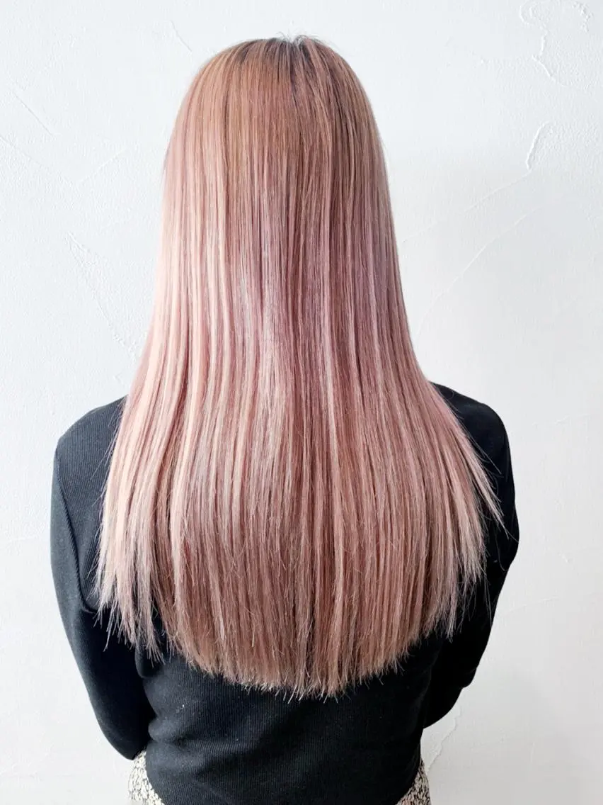 セミロング パーマ ヘアアレンジ カラー ベージュカラー ピンクカラー ピンクベージュ ITbyALBUM 浦和店のヘアスタイル