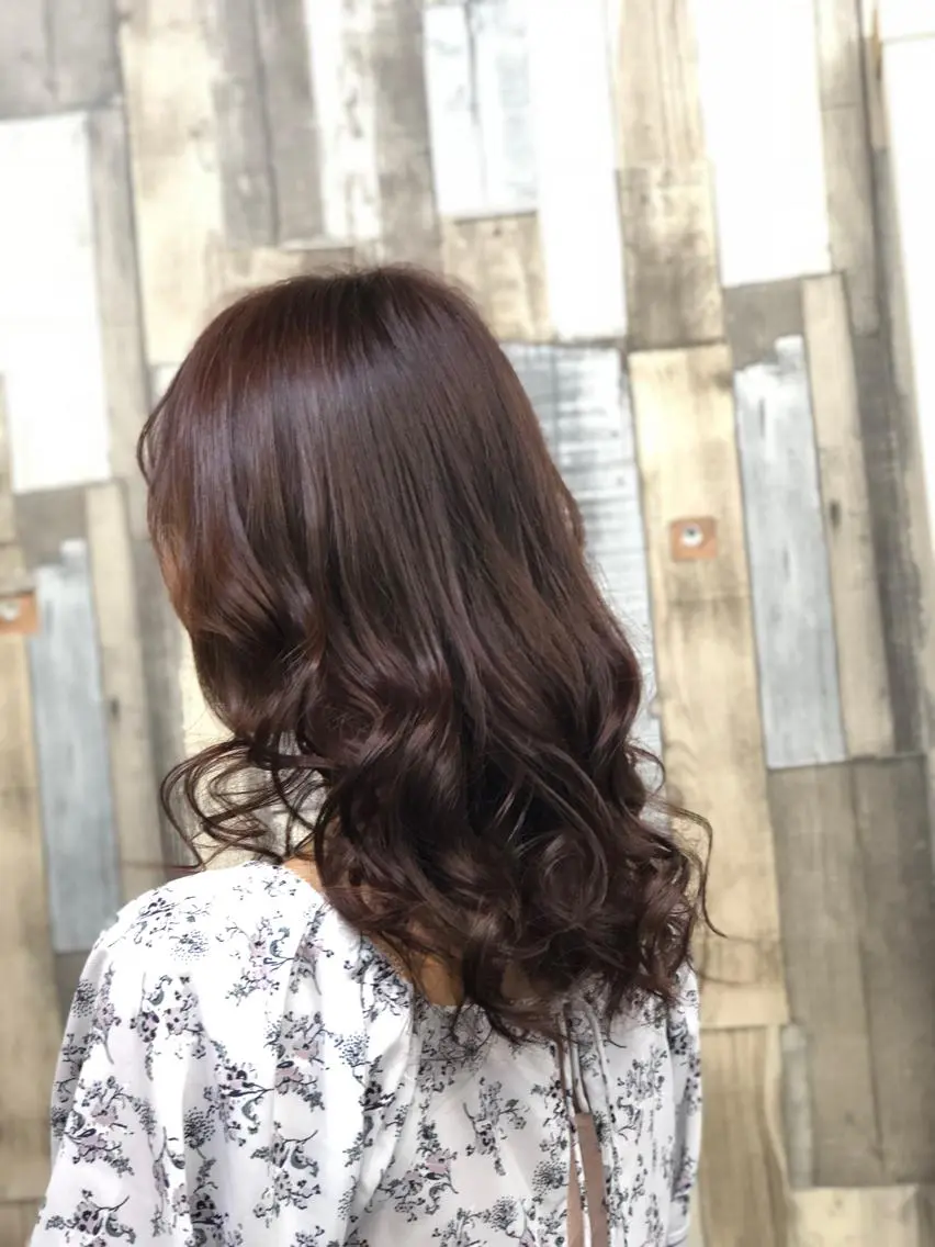 セミロング カラー パーマ ヘアアレンジ ブラウンカラー 透明感カラー 枝毛カット&髪質改善 満足NO.1岡しゃんのヘアスタイル