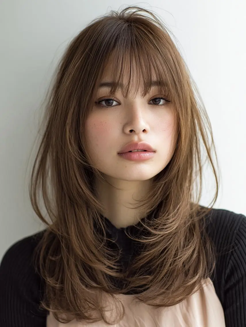 ミディアム 🍒暖色×ハイトーン ×デザイン✨まなりのヘアスタイル