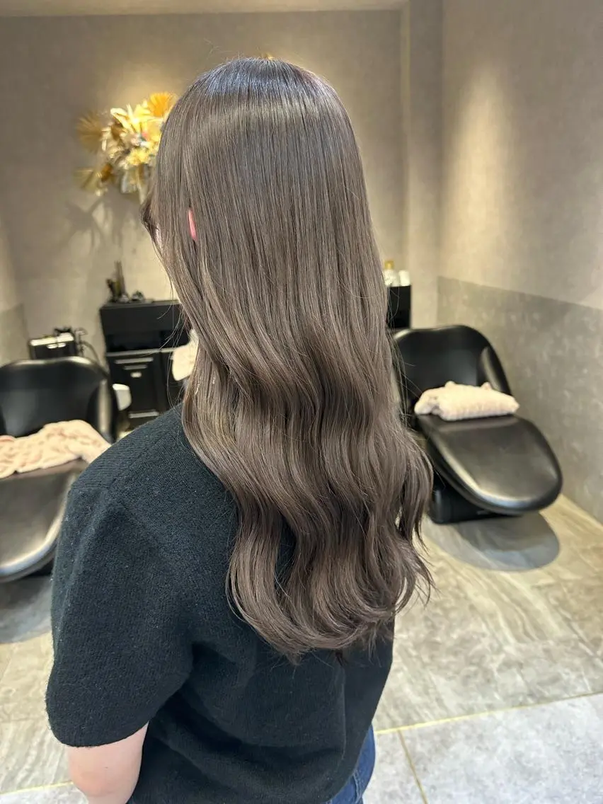 ロング カラー ヘアカラー トリートメント 天神/ブリーチ/ ブリーチなしカラーのヘアスタイル