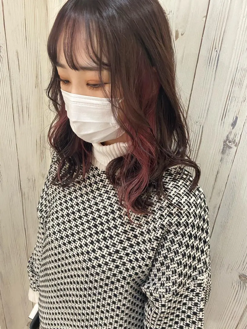 セミロング カラー ヘアアレンジ ネイル アディクシーカラー ブリーチ 透明感カラー エドルカラー ハイライトカラー 夜23時まで予約🉑 reverieあきらのヘアスタイル