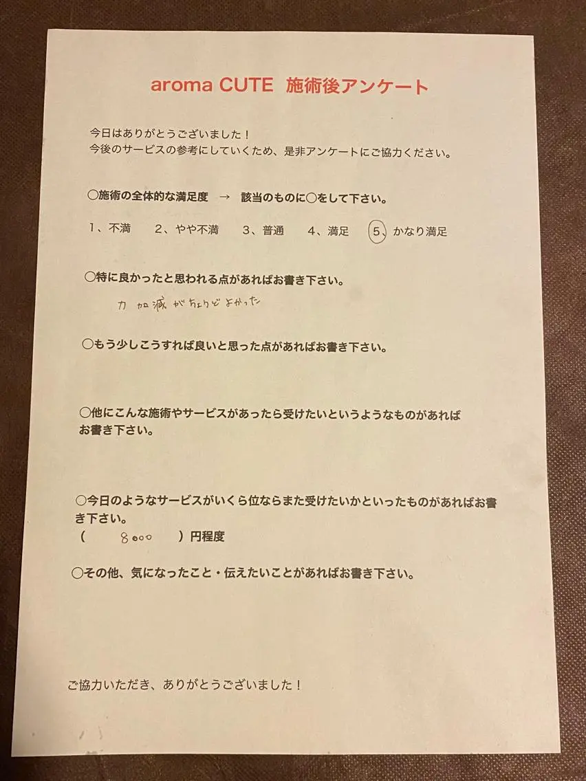 喜多良助 aroma CUTEのエステ・リラクイメージ