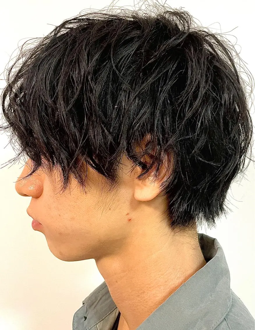 ショート パーマ メンズ カット パーマ トリートメント 🌙19時以降通える メンズ専門 コーダイのヘアスタイル