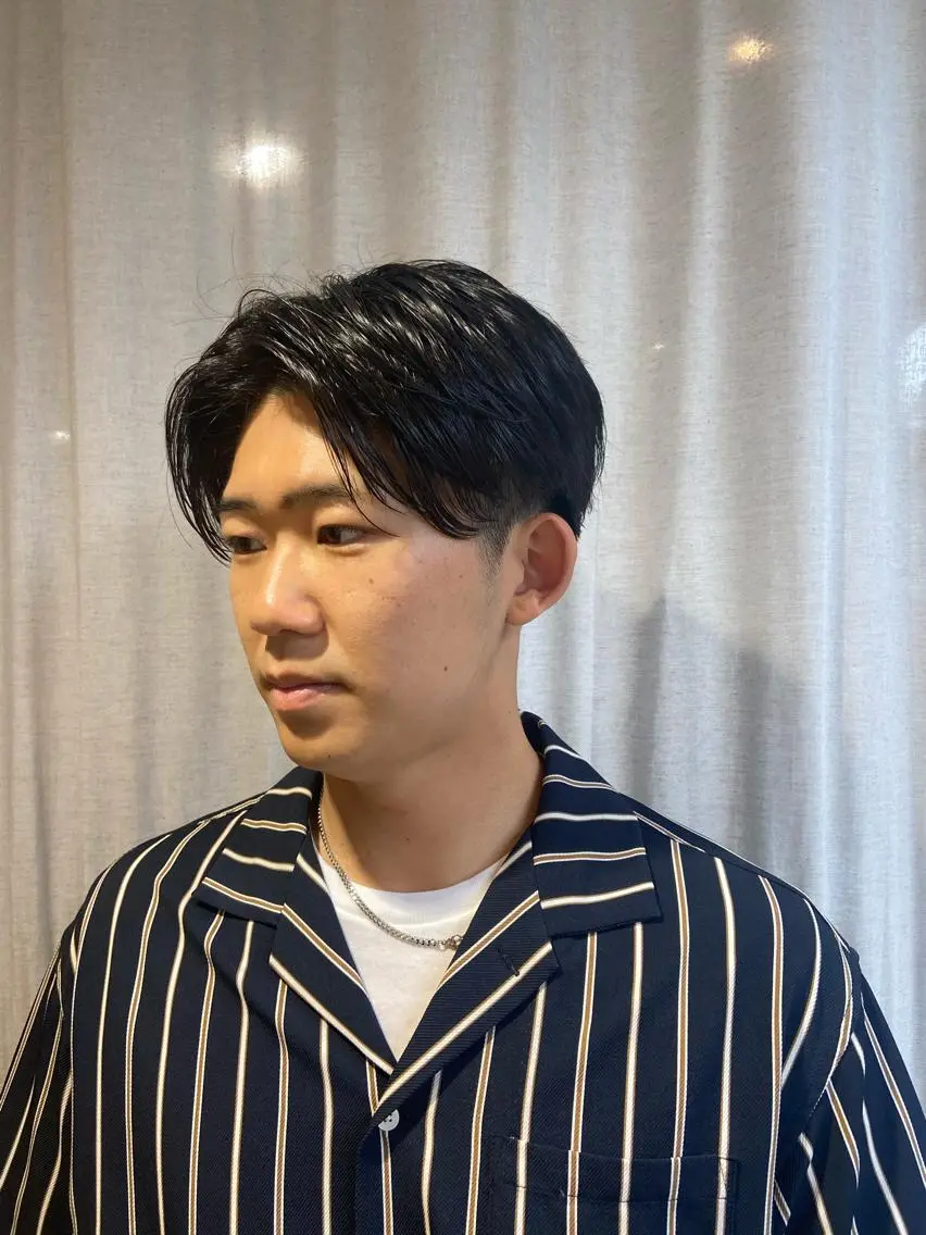 ショート メンズ センターパート かきあげバング なかまみさと 🌼極上ヘッドスパのヘアスタイル
