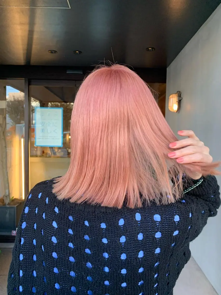 セミロング カット ヘアカラー ピンクカラー/ mana🎀のヘアスタイル
