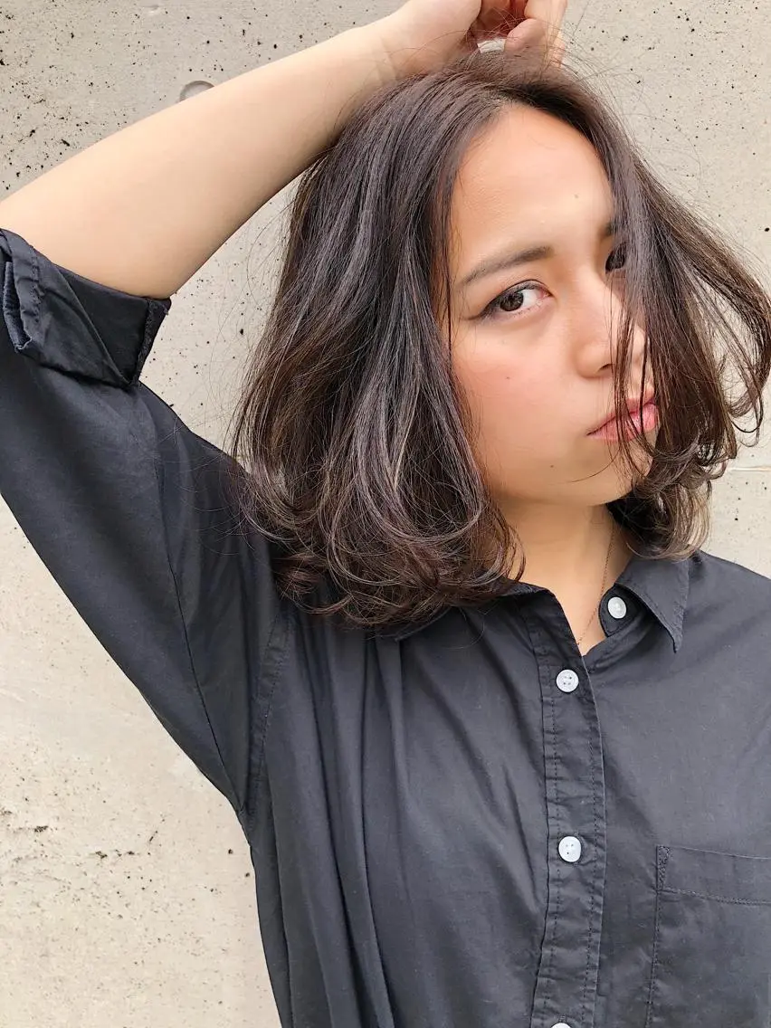ミディアム ボブ ハイライト カット無料/髪質改善 髪質根本改善/艶髪のヘアスタイル