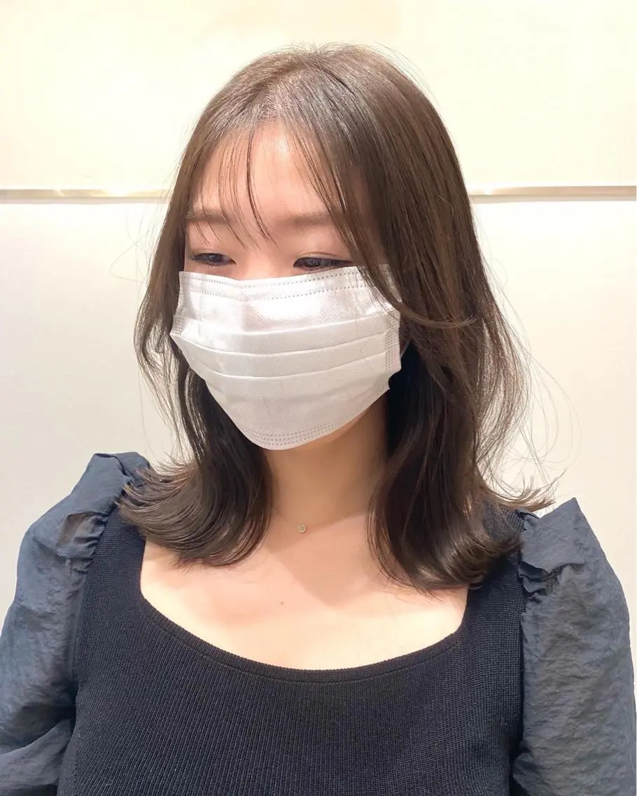 ミディアム カラー パーマ ヘアアレンジ カット トリートメント 小野寺瑞希 /最小顔カットのヘアスタイル