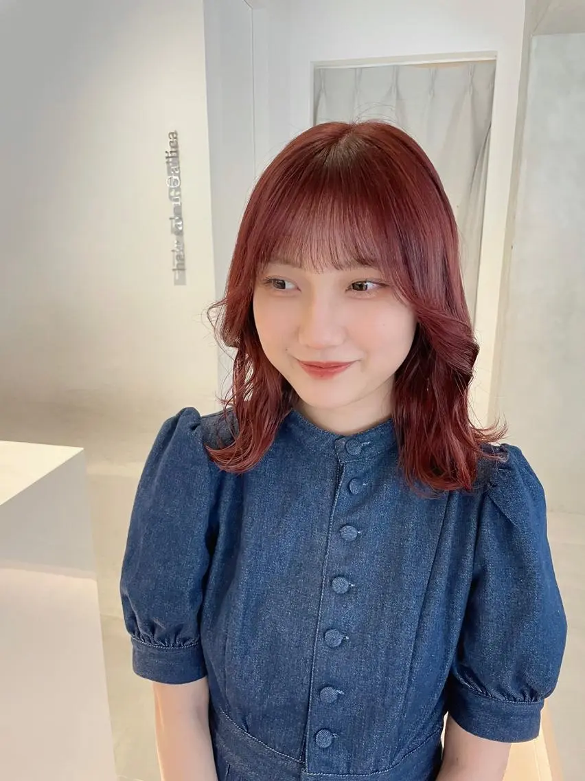 セミロング カラー 🪞透け感&韓国ヘア 🪞honokaのヘアスタイル