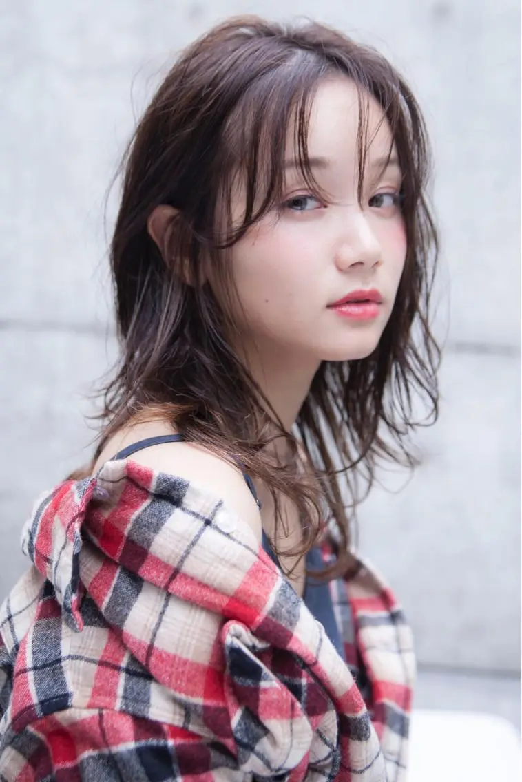 セミロング カラー パーマ カット パーマ トリートメント ヘアセット 💘透明感カラー💘 沖本 将宏のヘアスタイル