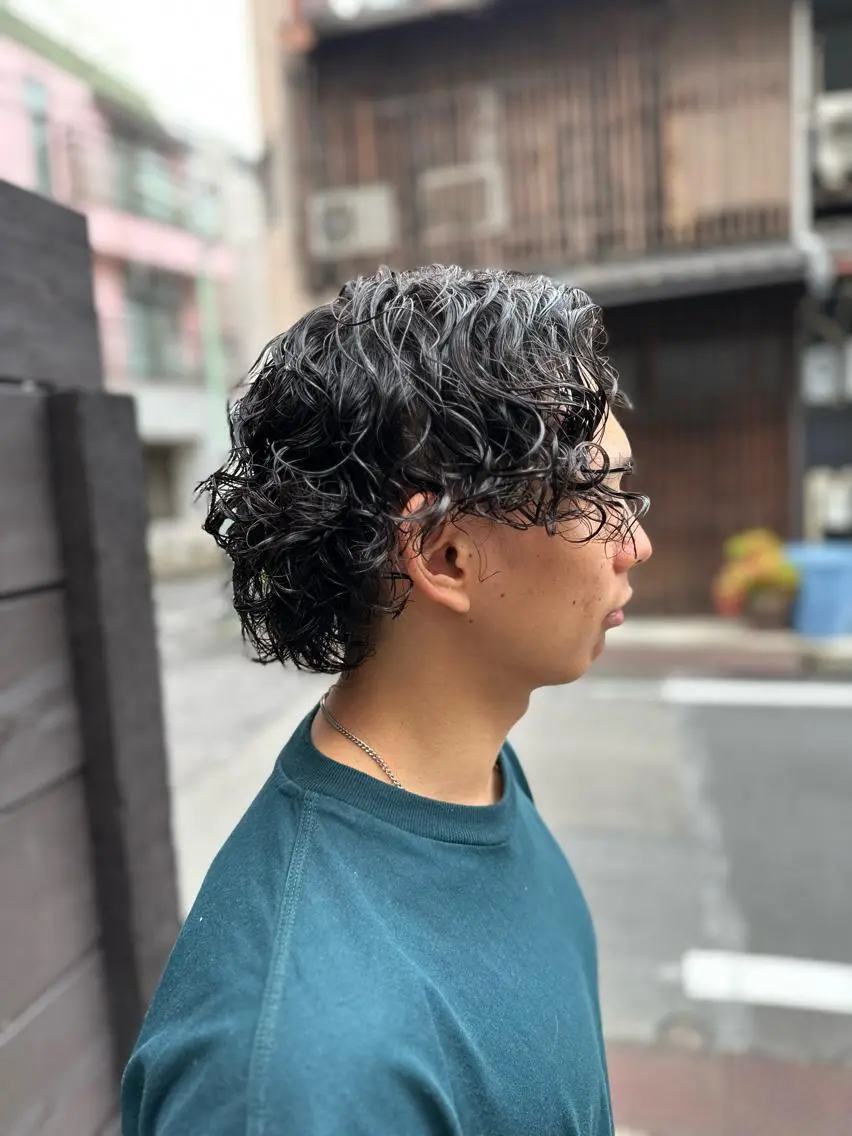 ミディアム パーマ メンズ カット パーマ パーマPrivate SalonNoa名駅のヘアスタイル