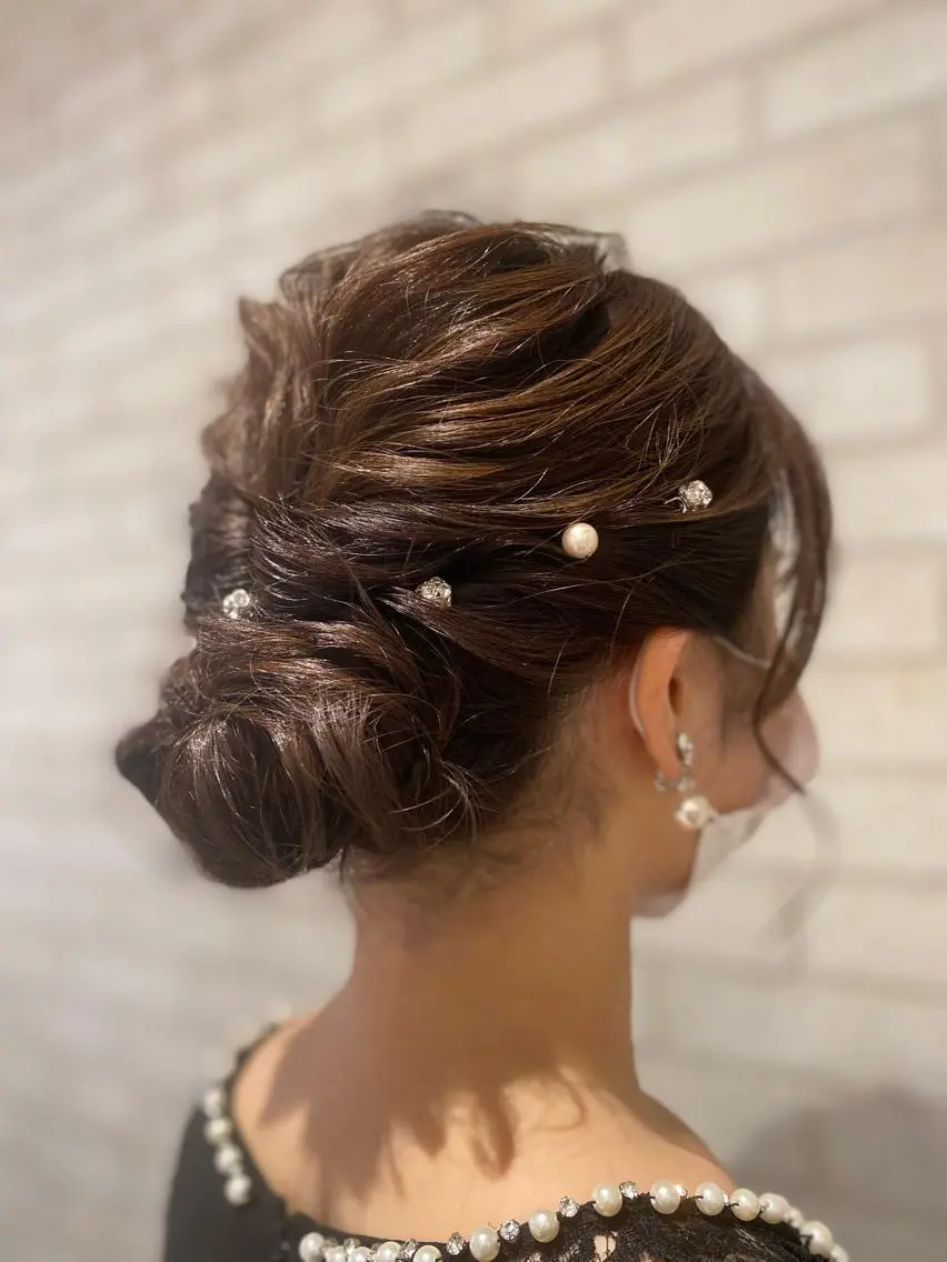 セミロング ヘアアレンジ 入学式 卒業式のヘアスタイル 田中 アキオのヘアスタイル