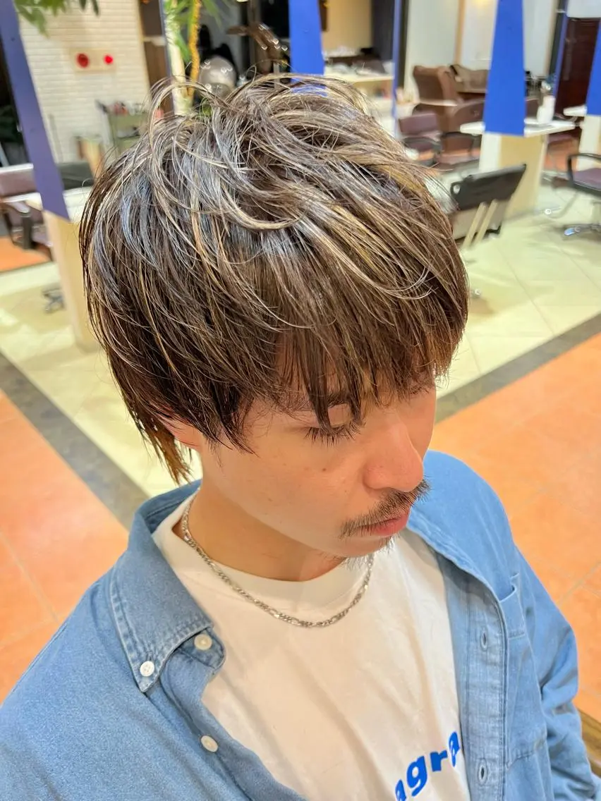 ショート カラー メンズ ヘアカラー トリートメント 石井 佑樹のヘアスタイル