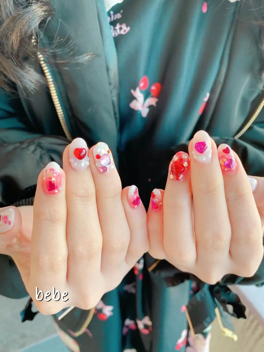 ネイル ハート バレンタイン Ann nailのネイルデザイン