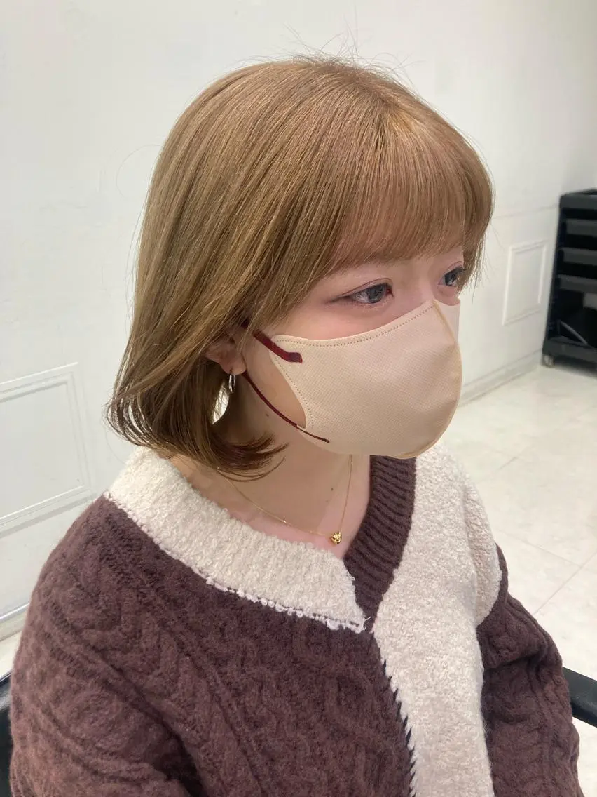 ショート カラー カット ヘアカラー トリートメント ヘッドスパ 💖ブリーチなし透明 感💖ASAHIのヘアスタイル