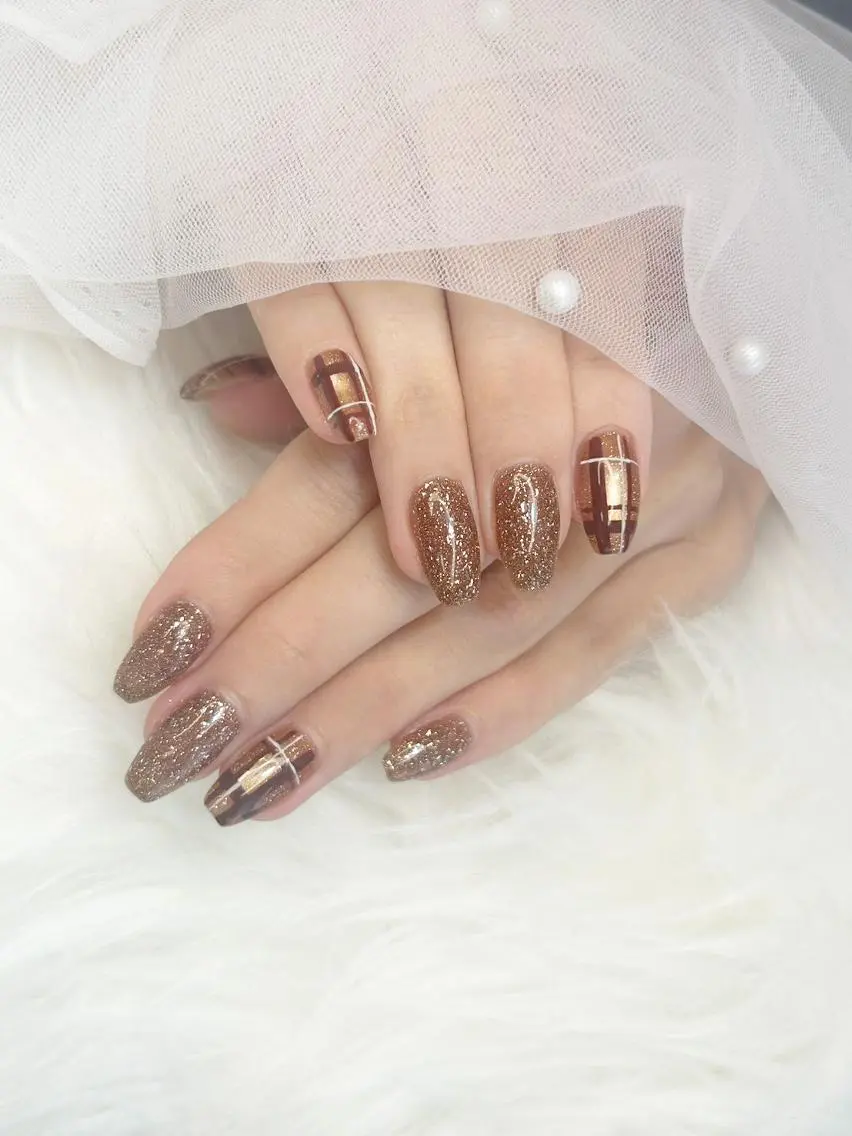 ネイル ブラウン ハンドネイル Re:eight nailのネイルデザイン