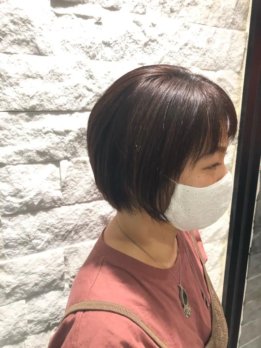 ショート カラー パーマ メンズ 髪質改善 トリートメント ✨髪質改善ストレート ×ミニボブ✨萩原 翼のヘアスタイル