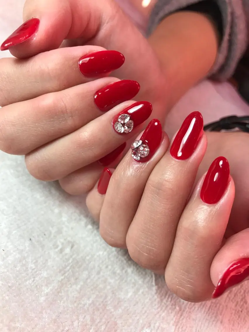 ネイル ワンカラーネイル ストーンネイル Era nailのネイルデザイン