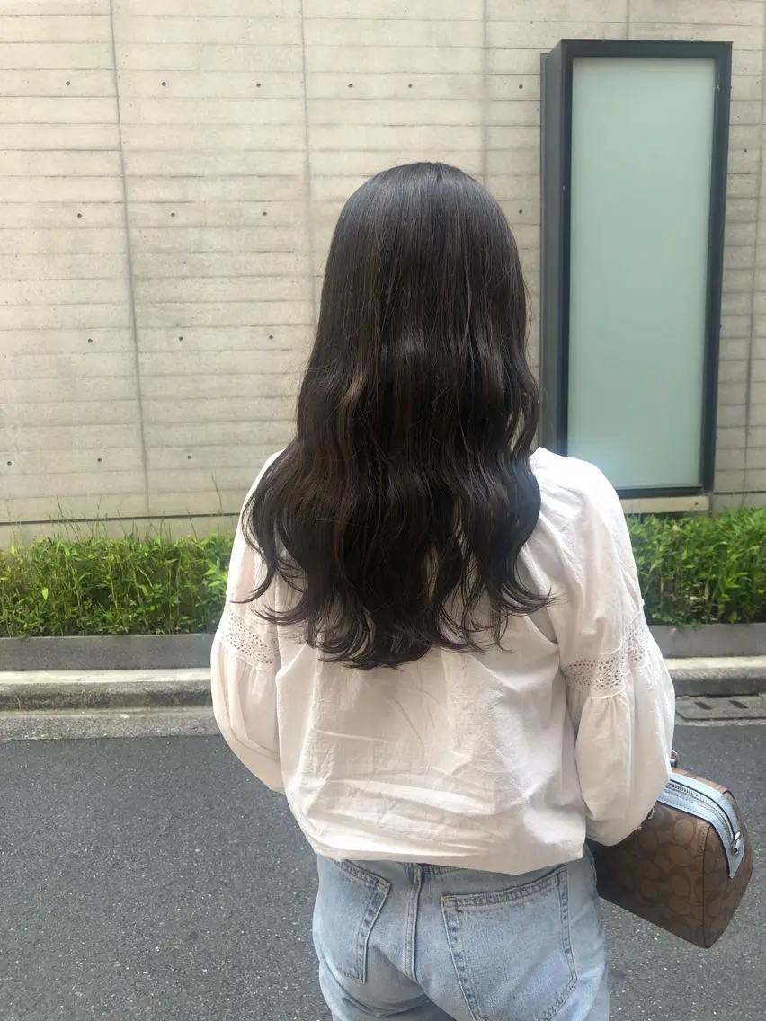 ロング カット ヘアカラー トリートメント ✨色持ちの良い艶 カラー✨蟹江真世のヘアスタイル