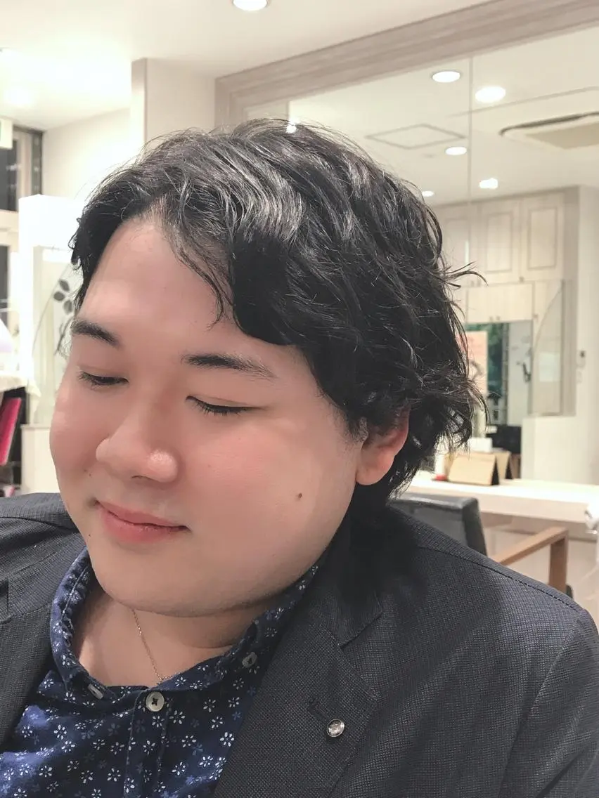 ミディアム パーマ メンズ ミディアムパーマ メンズパーマ 高杉 駿のヘアスタイル