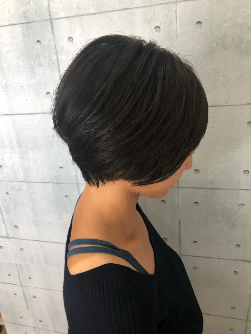 ショート カラー アッシュ ダークアッシュ カット ヘアカラー トリートメント 金沢 広美のヘアスタイル
