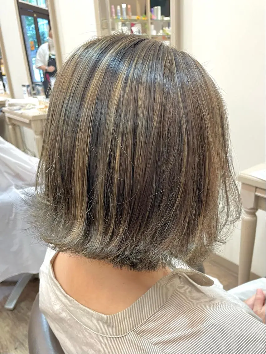 ショート アッシュ ハイライト メンズパーマ🌀/ 中村郁未のヘアスタイル