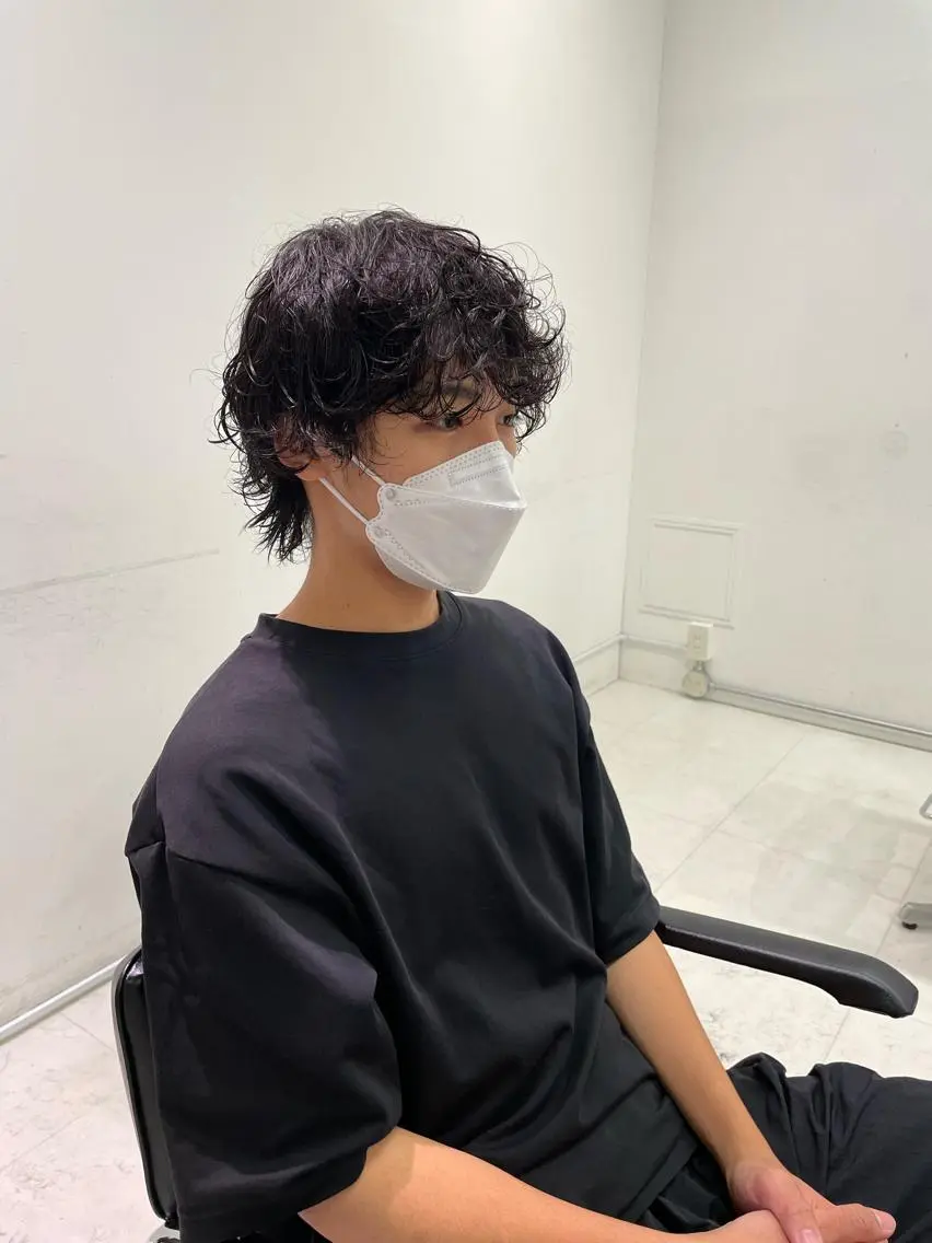 ショート カラー パーマ メンズ キッズ カット パーマ オトナヘア🌸 harukaのヘアスタイル
