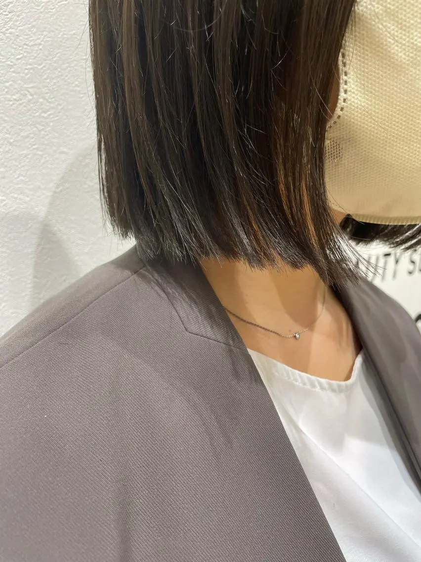 ミディアム ボブ カット ナチュラルカラー 児玉優香のヘアスタイル