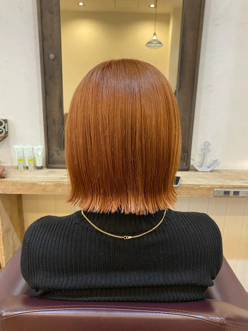 ミディアム ボブ 暖色*ベージュ *くらたあやかのヘアスタイル