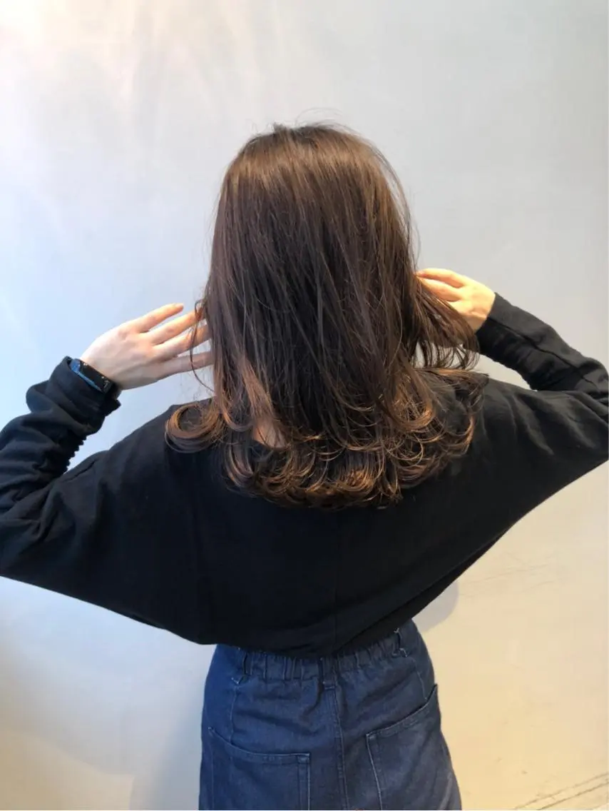 セミロング カラー ヘアアレンジ マツエク・マツパ 極楽気分orおめめ ﾊﾟｯﾁﾘ都立大学駅のマツエク・マツパデザイン