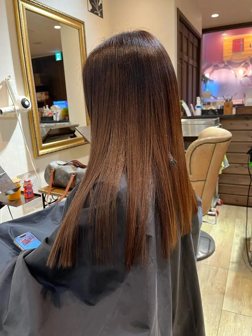 ロング カラー ブリーチ ブリーチなしカラー 縮毛矯正 ヘアカラー 中園康 /カラー/ブリーチのヘアスタイル