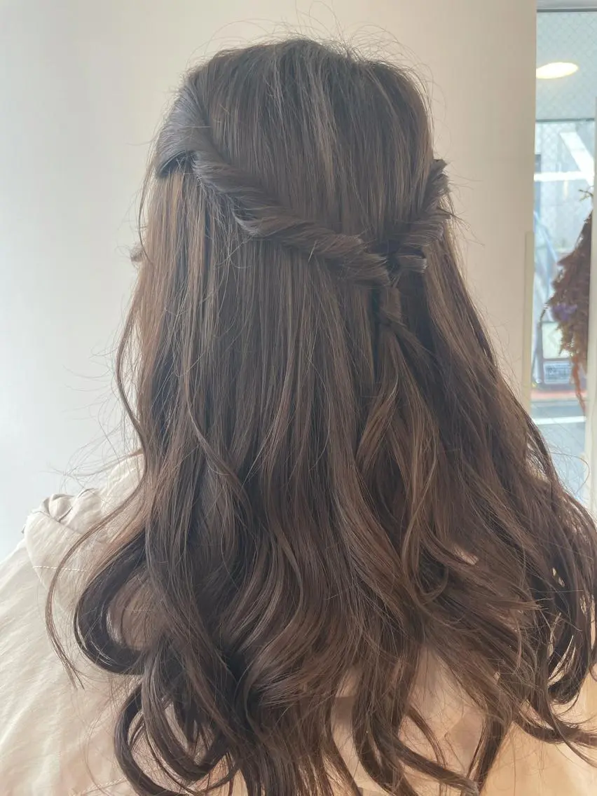 セミロング ヘアアレンジ 簡単アレンジ 店長福島成美/髪質 改善縮毛矯正/カラーのヘアスタイル