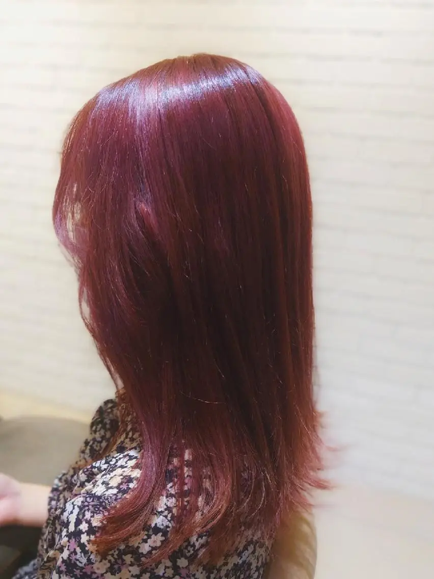 セミロング カラー ブリーチ ピンクカラー あいだ🐼ミニモ 8月限定クーポン配信のヘアスタイル
