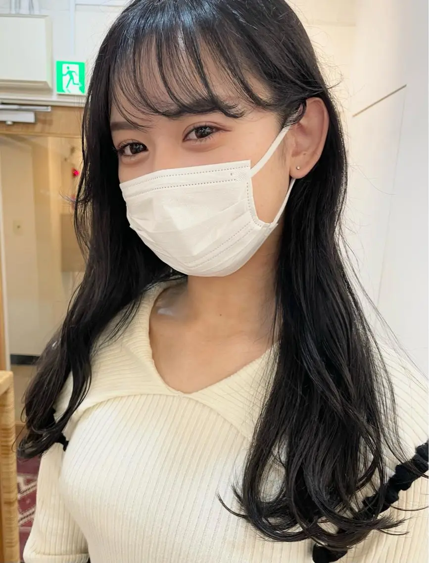 ロング カラー グレージュ ヘアカラー 【表参道】Ruri デジタルパーマのヘアスタイル