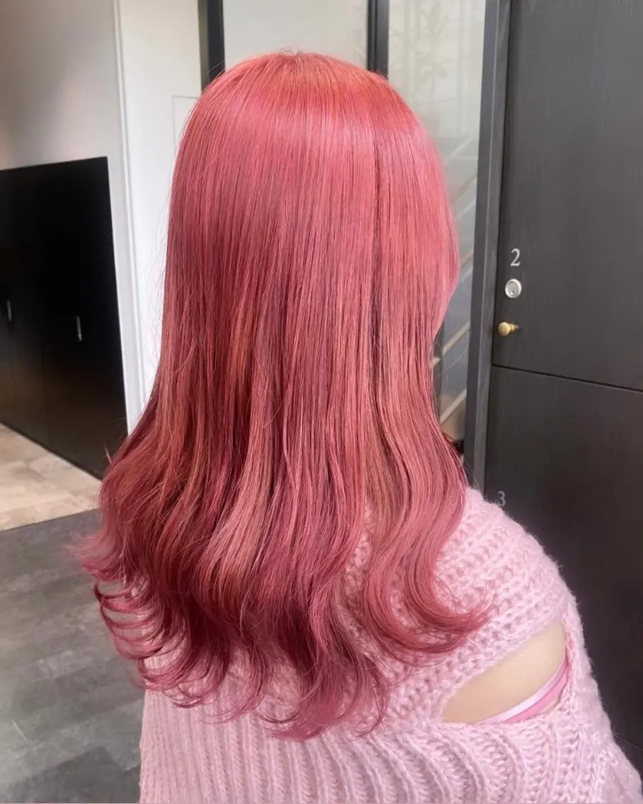 セミロング カラー 💗ガーリーヘア🎀 saki💗のヘアスタイル