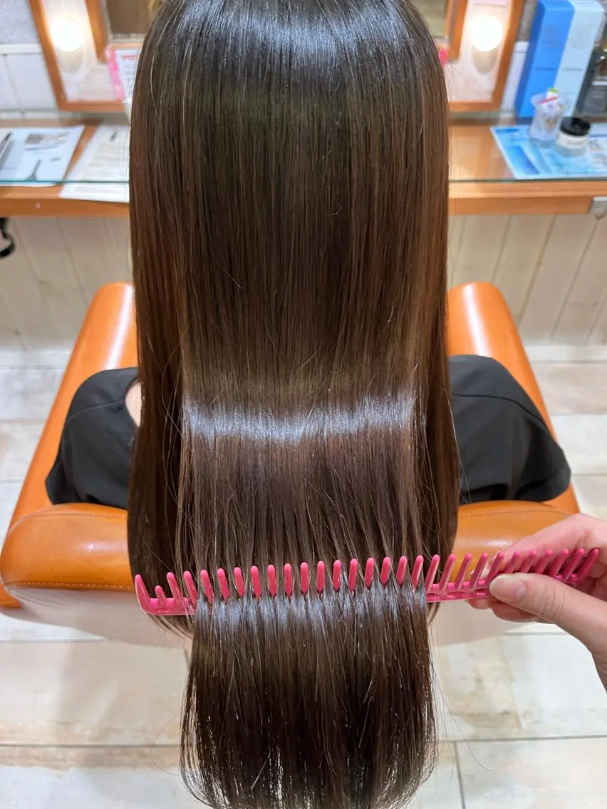ロング 縮毛矯正 ななる ／モデル様募集中‼️のヘアスタイル