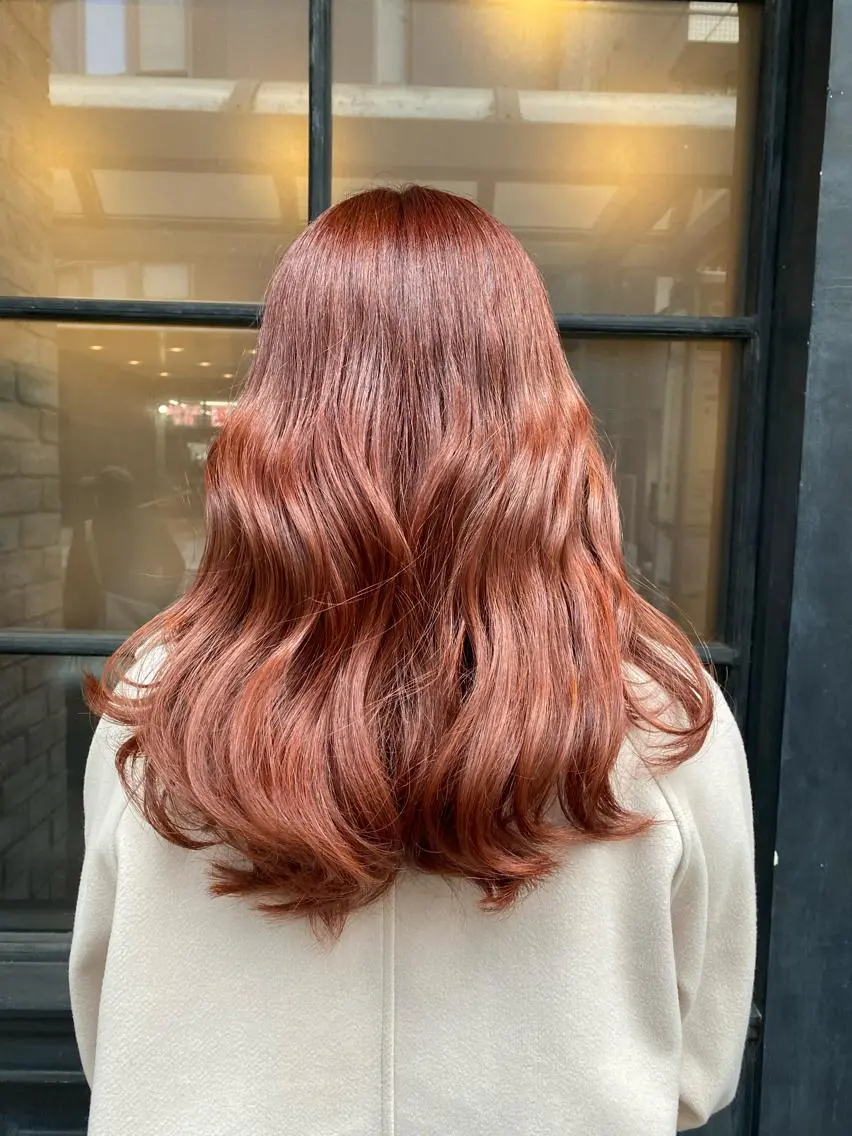 カラー ベージュカラー オレンジ オレンジベージュ ブリーチカラー⸜♡⸝ クルミ🐍のヘアスタイル